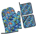 thumbnail image 1 of Naloa Hawaiian Style Oven Mitts and Pot Holders 4 pcs Set, Cooking Baking Grilling Kitchen Oven Glove for Cooking, 1 of 6