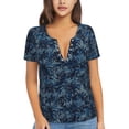 thumbnail image 1 of Naloa Hawaiian Style Print T-Shirts Short Sleeve V Neck Tees for Women Fashion Tops Trendy Lightweight Soft Casual Summer Outfits Clothes, 1 of 5