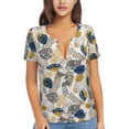 thumbnail image 1 of Naloa Hawaiian Style Print T-Shirts Short Sleeve V Neck Tees for Women Fashion Tops Trendy Lightweight Soft Casual Summer Outfits Clothes, 1 of 5