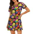 thumbnail image 1 of Naloa Hawaiian Style Print Women Nightgowns,Womens Loungewear,Short Sleeve Sleepwear,Comfy Ladies Nightdress, 1 of 6