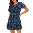 thumbnail image 1 of Naloa Hawaiian Style Print Women Nightgowns,Womens Loungewear,Short Sleeve Sleepwear,Comfy Ladies Nightdress, 1 of 6