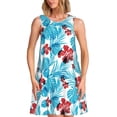 thumbnail image 1 of Naloa Hawaiian Style Print Women's Summer Spring Casual Beach Sundress,Vacation Sleeveless Tank Crewneck Loose Dresses, 1 of 7