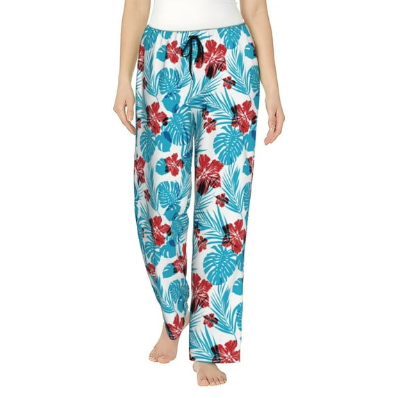 Naloa Hawaiian Style Print Women’s Ultra-Soft Comfy Pajama Lounge Pants with Pockets & Drawstring