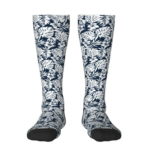 Naloa Hawaiian Style Thigh High Socks Extra Long Stretchy Sock Women Over Knee High Opaque Stocking Daily Wear