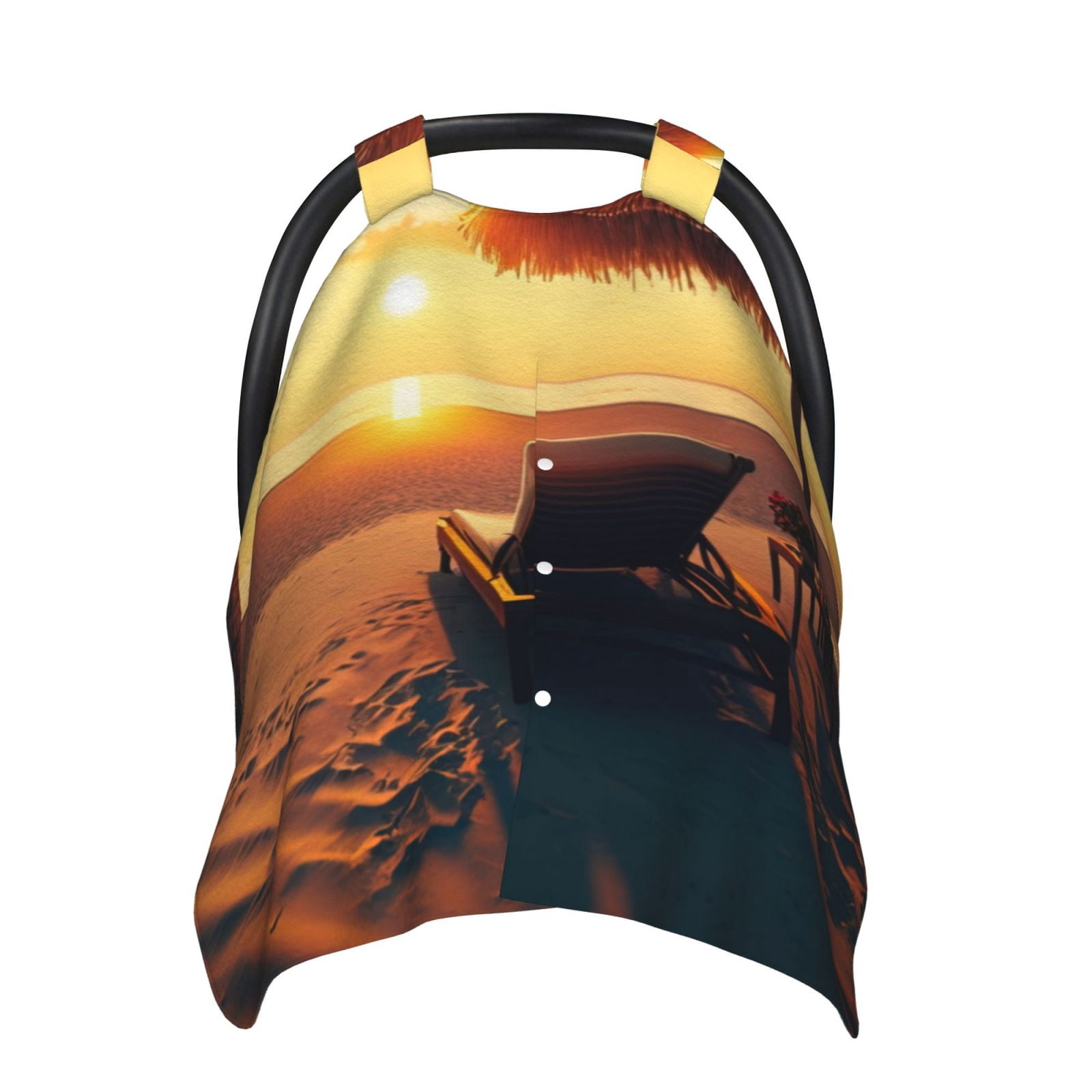 Naloa Hawaiian Sunset Beach Baby Car Seat Cover, Breathable Baby Carrier Cover, Multiuse Baby Carrier Cover & Nursing Breastfeeding Cover