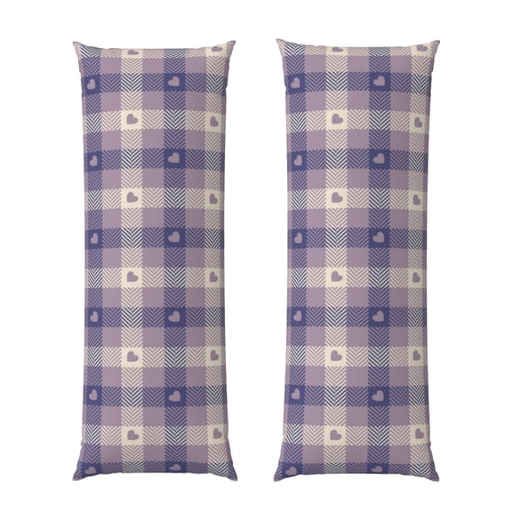 Naloa Heart Check Plaid Super Soft 20x60 Body Pillow Case,Long Side Hidden ZipperPILLOWS ARE NOT INCLUDED