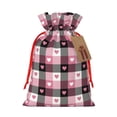 thumbnail image 1 of Naloa Heart Plaid Drawstring Christmas Bags, 3D Xmas Gift Bags, Christmas Wrapping Bags, Xmas Goodie Bags, Treat Pouch Bags, Party Favor Bags-Small, 1 of 9
