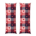 thumbnail image 1 of Naloa Heart Plaid Super Soft 20x60 Body Pillow Case,Long Side Hidden Zipper（PILLOWS ARE NOT INCLUDED）, 1 of 6