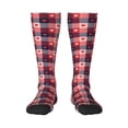 thumbnail image 1 of Naloa Heart Plaid Thigh High Socks Extra Long Stretchy Sock Women Over Knee High Opaque Stocking Daily Wear, 1 of 6