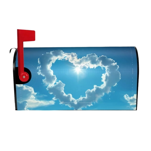 Naloa Heart Shaped Cloud Mailbox Covers Magnetic Post Box Cover Post Letter Box Cover Garden Decor-21x18 in