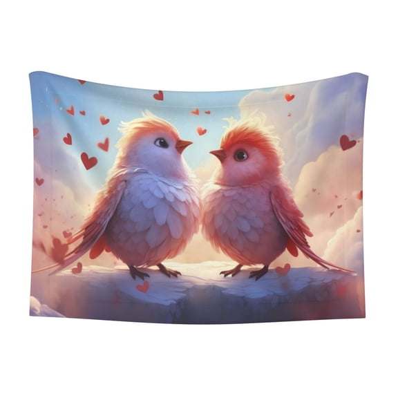 Naloa Heart Sky Bird Couple Dog Blanket, 3 Sizes Cat Blanket for Indoor Cats Large Medium Small Dog Gifts-Medium