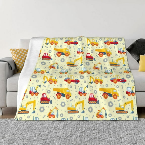 Naloa Heavy Equipment Flannel Blankets - Thick and Warm Blanket for Winter, Soft Fuzzy Plush King Blanket for All Seasons80"x60"