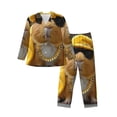 thumbnail image 1 of Naloa Heavy Metal Style Guinea Pig Men’s Pajamas Set - Long Sleeve Button Down Sleep Shirt and Pajama Bottoms Sleepwear Set-Large, 1 of 7
