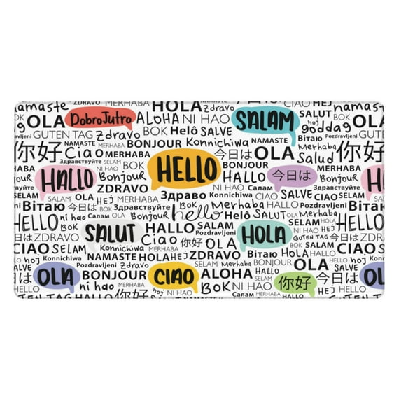 Naloa Hello Gaming Mouse Pad Large Mouse Mat Long Extended Desk Pad Non-Slip Rubber Mice Pads Stitched Edges Thin Pad (16x29.5 Inch)