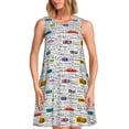 thumbnail image 1 of Naloa Hello Print Women's Summer Spring Casual Beach Sundress,Vacation Sleeveless Tank Crewneck Loose Dresses, 1 of 7