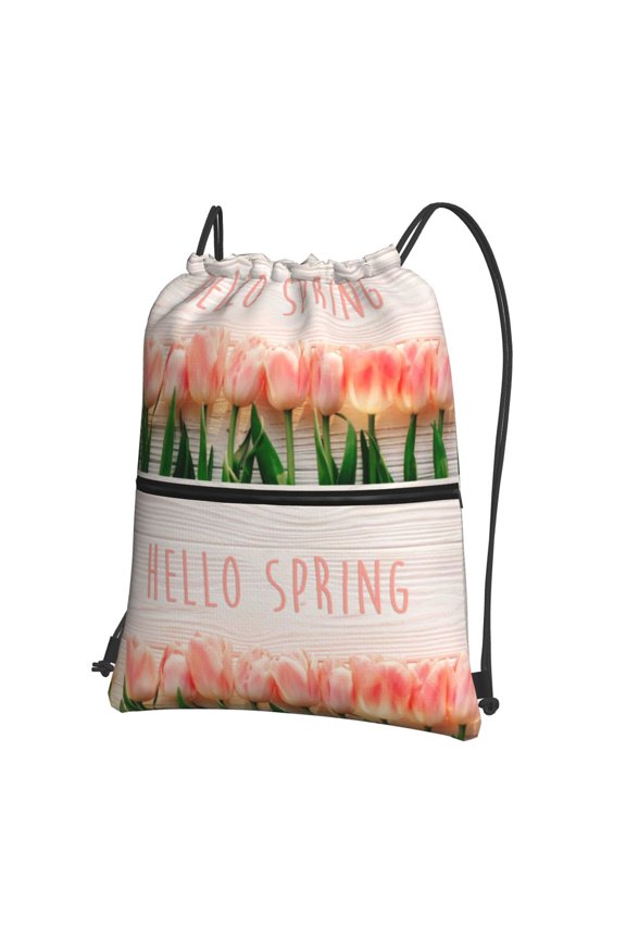 Hello Spring Drawstring Backpack String Bag Cinch Water Resistant for Gym Shopping Sport Yoga