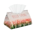 thumbnail image 1 of Naloa Hello Spring Print Leather Tissue Box Cover Rectangle | Long Tissue Box Cover | Tissue Box Holder | Tissue Holder for Bathroom, 1 of 9