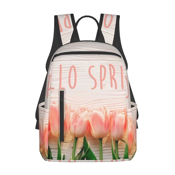 Naloa Hello Spring Print Lightweight DayBackpack Suitable for school, work, shopping, travel, etc.