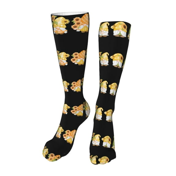 Naloa Hello Spring Sunflower Gnomes High Stockings Women Thigh High Stockings Over Knee Long Stockings-One Size