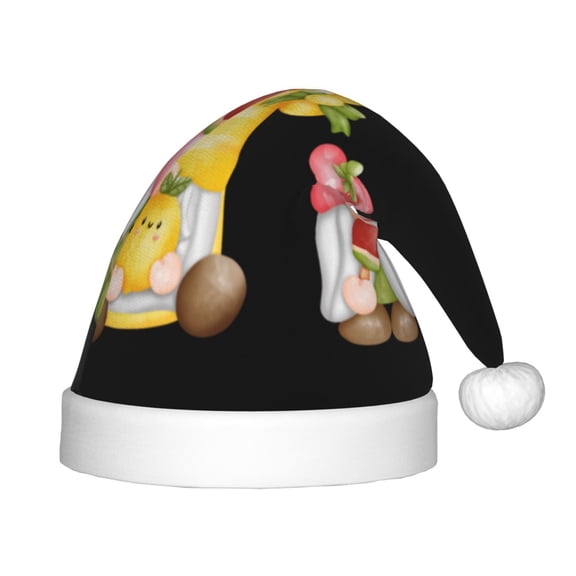 Naloa Hello Summer Gnome Santa Hat for Kids Baby Christmas Hats,Girls Boys Toddler Plush Xmas Holiday Hat,Luxury Santa Claus Hat
