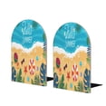 thumbnail image 1 of Naloa Hello Summer1 2 Pcs Bookend Large Capacity Office Book Ends for Home Office Library School Study Decoration, 1 of 8