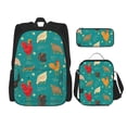 thumbnail image 1 of Naloa Hens And Rooster Print Large Capacity Backpack Lunch Bag Pencil Case Combination 3 Piece Set for Student, 1 of 8
