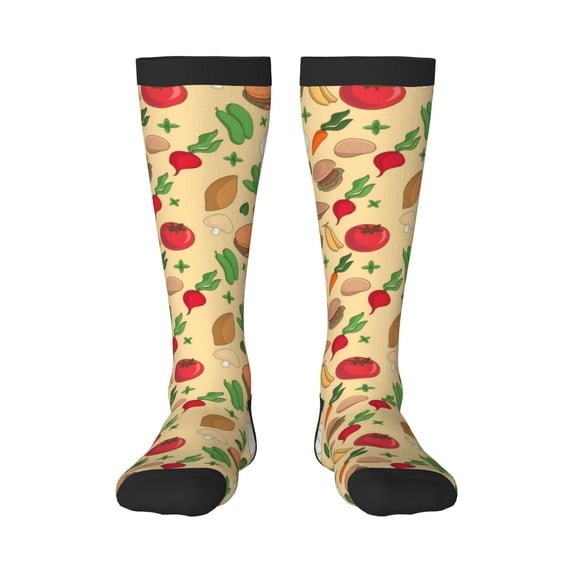 Naloa Herb Of Burger Thigh High Socks Extra Long Stretchy Sock Women Over Knee High Opaque Stocking Daily Wear