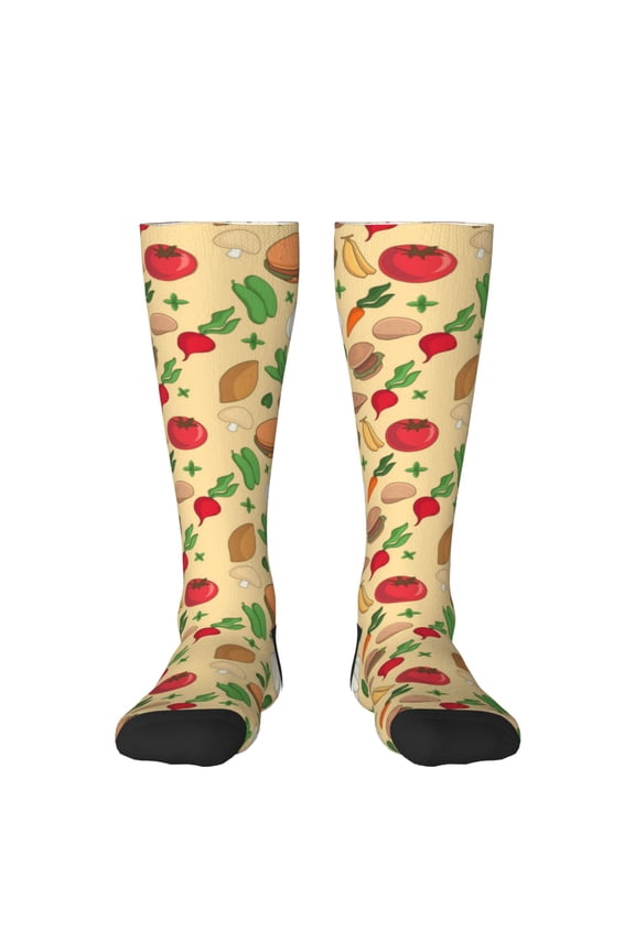 Herb Of Burger Thigh High Socks Extra Long Stretchy Sock Women Over Knee High Opaque Stocking Daily Wear
