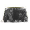 thumbnail image 1 of Naloa Heroic Lion Encounter Leather Makeup Bag for Purse Travel, Portable Small Cosmetic Organizer for Women and Girls, Make up Bag with Zipper, 1 of 8
