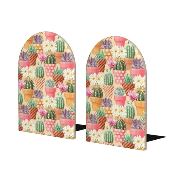 Naloa High Detail Succulent 2 Pcs Bookend Large Capacity Office Book Ends for Home Office Library School Study Decoration