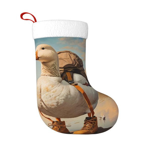 Naloa Hiking Duck Christmas Stockings Decorations, Xmas Ornaments, DIY Personalized Farmhouse Decor for Home Family Party Tree