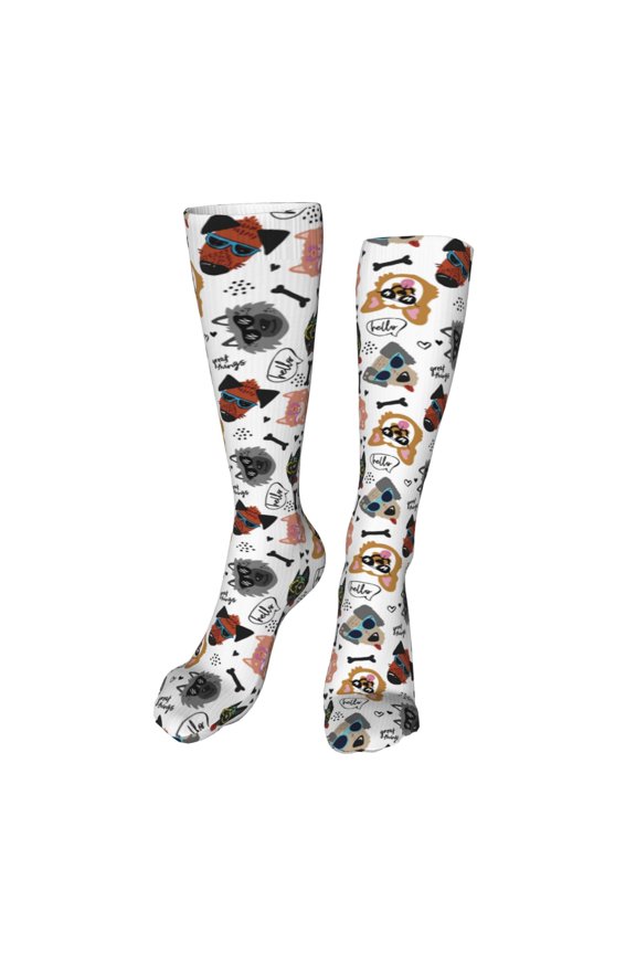 Hip Hop Dog High Stockings Women Thigh High Stockings Over Knee Long Stockings-One Size