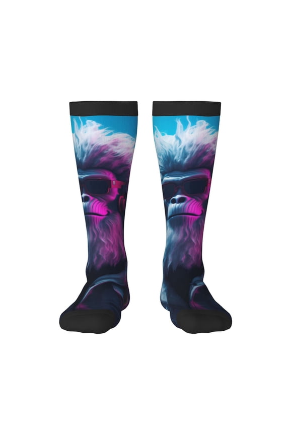 Hip-Hop Glasses Gorilla Thigh High Socks Extra Long Stretchy Sock Women Over Knee High Opaque Stocking Daily Wear