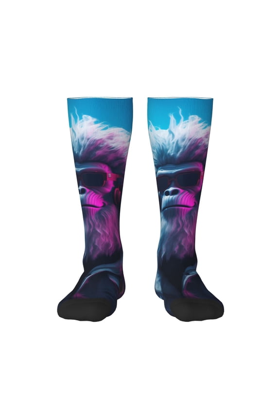 Hip-Hop Glasses Gorilla Thigh High Socks Extra Long Stretchy Sock Women Over Knee High Opaque Stocking Daily Wear