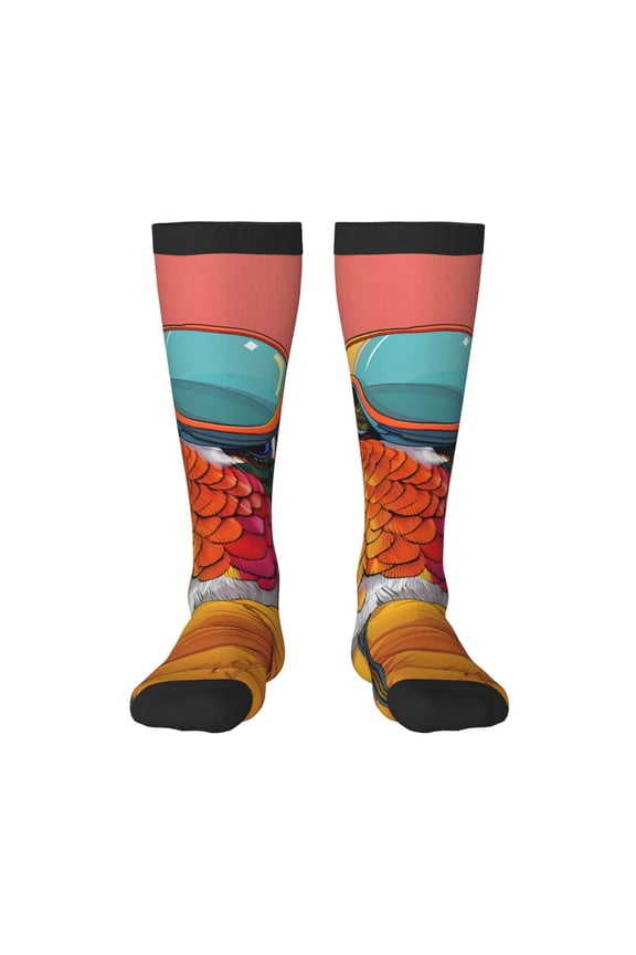 Hip Hummingbird In Jacket Knee Socks, High Socks Long Stretchy Sock Women Knee High Stocking, Long Socks for Women