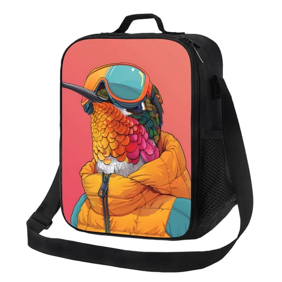 Naloa Hip Hummingbird In Jacket Lunch box Lunch bag for men women Large capacity Lunchbox Insulated Lunch bag Lunch box cooler