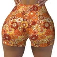 thumbnail image 1 of Naloa Hippie Flower Biker Shorts for Women Seamless Scrunch Short Women’s Yoga Shorts for Gym Running Sport Shorts - Large, 1 of 9