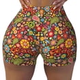 thumbnail image 1 of Naloa Hippie Peace Love Biker Shorts for Women Seamless Scrunch Short Women’s Yoga Shorts for Gym Running Sport Shorts - Large, 1 of 9