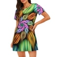 thumbnail image 1 of Naloa Hippie Style Print Women Nightgowns,Womens Loungewear,Short Sleeve Sleepwear,Comfy Ladies Nightdress, 1 of 6
