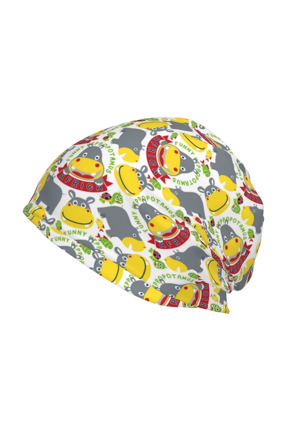 Hippopotamus Beanie for Men Women Knitted Unisex Winter Hat Beanies Cap Knit Cuffed Beanies Hats