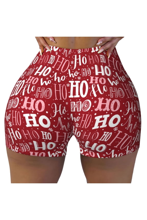 Ho Funny Christmas Biker Shorts for Women Seamless Scrunch Short Women’s Yoga Shorts for Gym Running Sport Shorts - Small