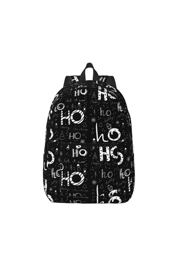 Ho-Ho-Ho 2 Canvas Backpack for Men Women Rucksack Casual Travel Daypack College Tote Satchel Bookbag for Teens-Small