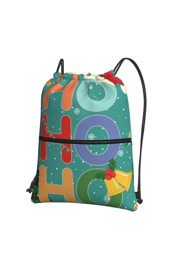 Ho Ho Ho Drawstring Backpack String Bag Cinch Water Resistant for Gym Shopping Sport Yoga