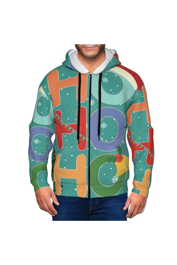 Ho Ho Ho Men’s Hoodies, Zip up Hoodie, Sweatshirts,Hoodies for Men Sizes S-3XL-Large