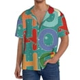 thumbnail image 1 of Naloa Ho Ho Ho Men's Loose Fit Cuban Collar Short-Sleeve Shirt, Hawaiian Shirts, Mens Shirts Casual for Everyday Wear Outings-XX-Large, 1 of 5