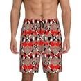 thumbnail image 1 of Naloa Hockey With Maple Leaves Men's Short Pajama Pants, Pj Shorts, Lounge Comfort Shorts-XX-Large, 1 of 6