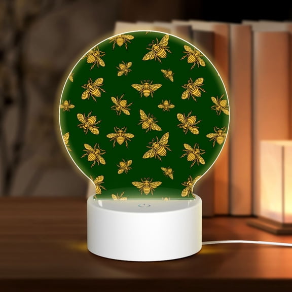Naloa Hohey Bee Acrylic LED Night Light Custom LED Lights Personalized Nightlight Customized Gifts for Family Couples Friends