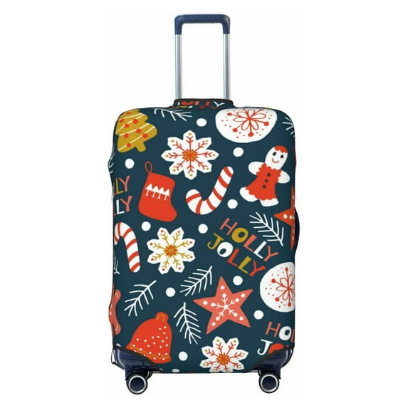 Naloa Holiday Christmas Cookies Elastic Suitcase Protector, Travel Suitcase Protector Cover Fits 18-32in Suitcase - Small