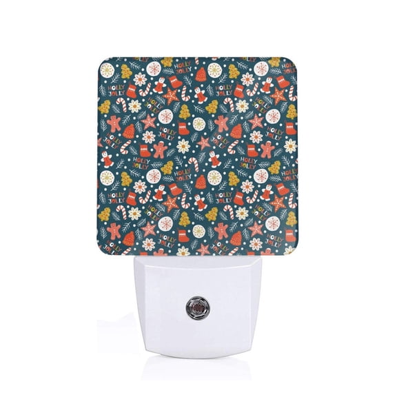 Naloa Holiday Christmas Cookies Night Lights Plug into Wall, Dusk to Dawn Sensor Warm White Led Night Light 0.5W, Nightlight suit for Adults, Bedroom, Bathroom, Hallway, Kitchen