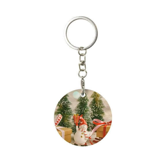 Naloa Holiday Christmas Stars Print Round Keychain Keychain Key Ring, Key Tag, Key Chain Bulk for Gift Accessories (Round)